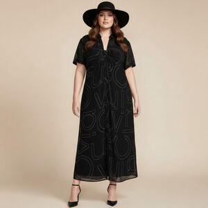 Calvin Klein | Dresses | Calvin Klein Black Sleevesless Button Down Belted  Maxi Dress Size 8 | Poshmark